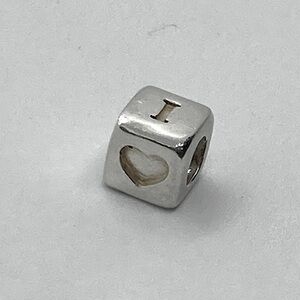 Amore & Baci 925 Italy Sterling Silver Cube Box ‘ I Love to Shop ‘ Charm Bead